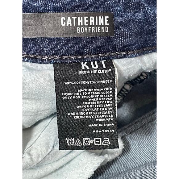 Kut From the Kloth Jeans Size 24W High Rise Boyfriend Embroidered Feathers Boho - Picture 9 of 9